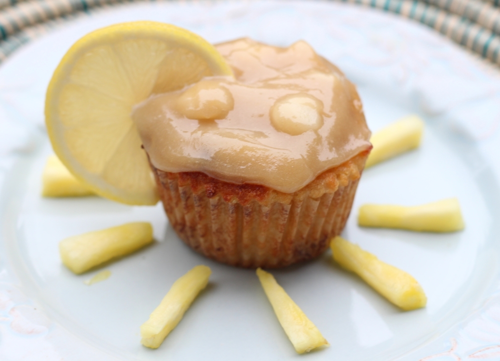 Pineapple-Coconut Muffins with Macadamia Nut Frosting