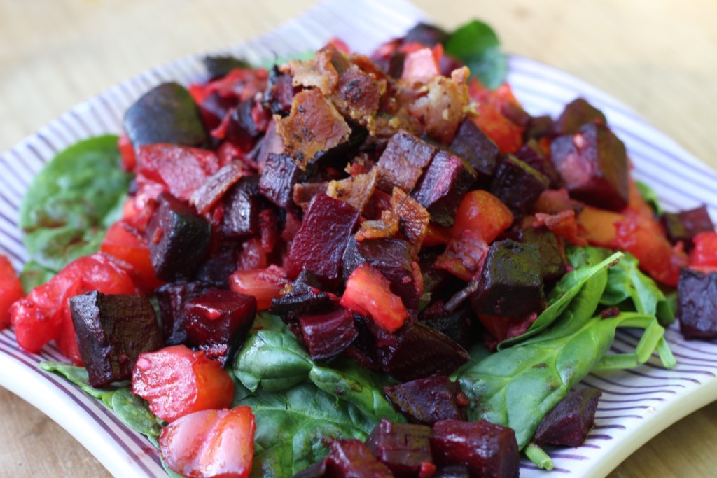 Bacon, Beet and Tomato salad-siboodietrecipes